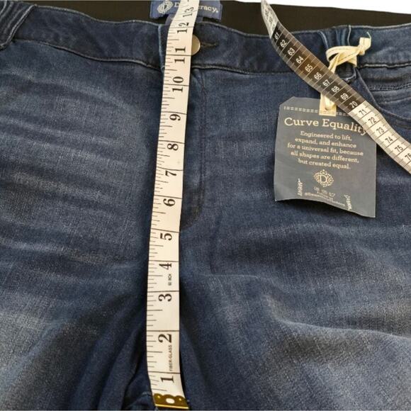Democracy "Ab"solution® Blue Ankle Skimmer Distressed‎ Jean Plus Size 24 W New - Picture 9 of 15